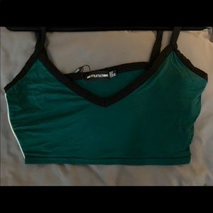 Pretty little thing olive and black crop top
